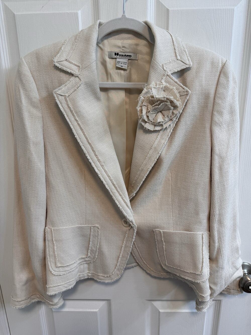 Nygard Collection M Women’s Jacket Lined Single Breasted Ivory Vtg Inspired